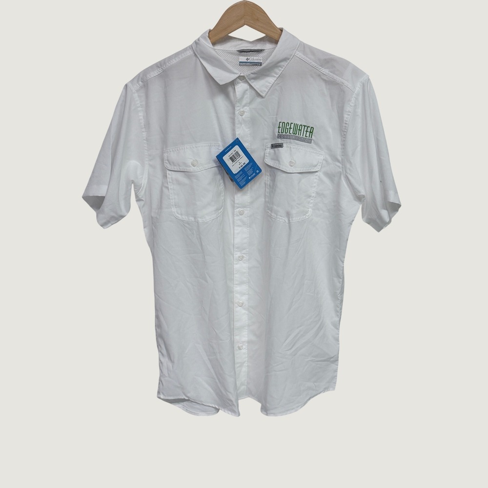 Columbia Silver Ridge II Solid Short Sleeve Shirt White Mens Large 1577761-100